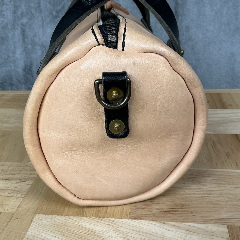 Go Forth Goods Mini Jane Crossbody Bag Natural Veg Tan & Black Strap/Trim Purse - Picture 5 of 16